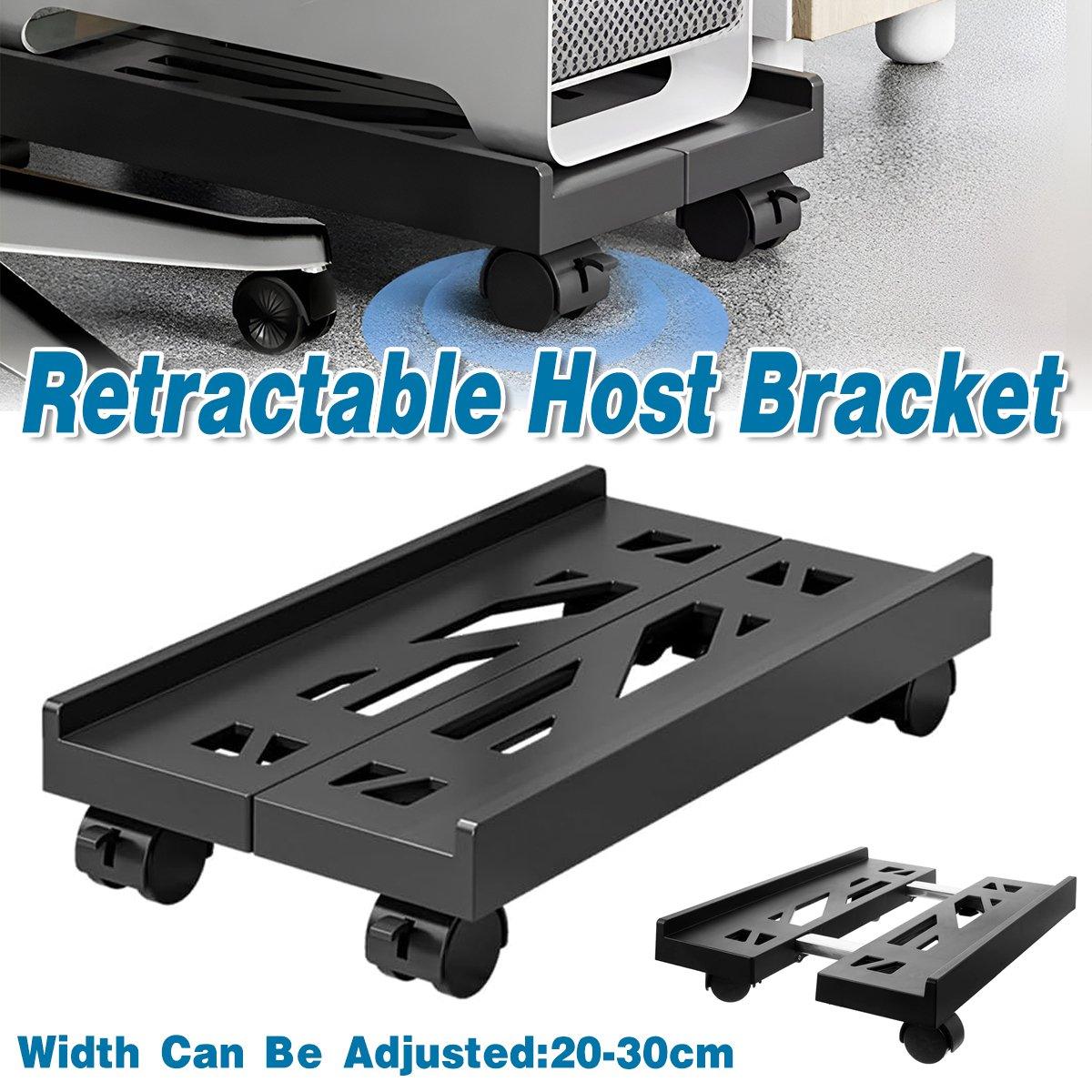 Desktops & Accessories: Plastic Computer Case Bracket Retractable Mobile Host Shelf for Under Desk Use