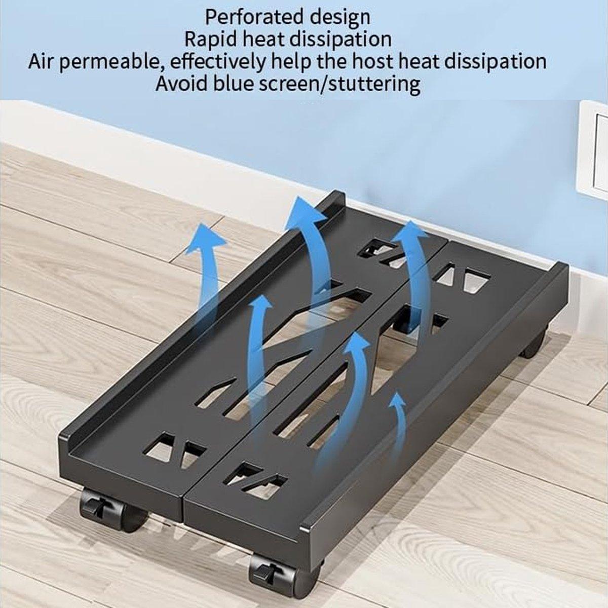 Desktops & Accessories: Plastic Computer Case Bracket Retractable Mobile Host Shelf for Under Desk Use