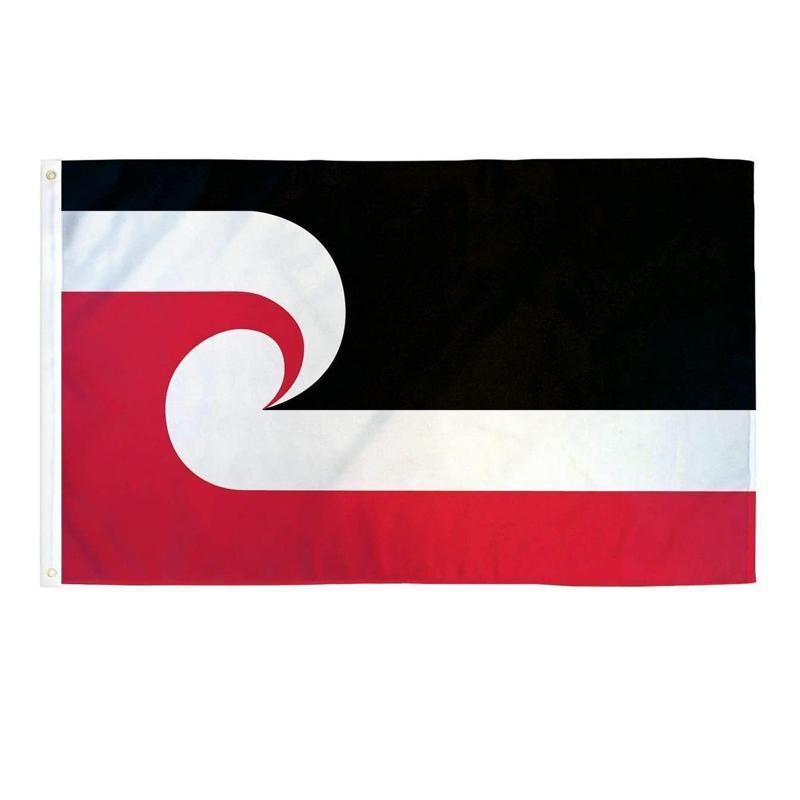 Outdoor Decorations & Lights: Large Maori Flag 90x150cm Tino Rangatiratanga NZ Flag Outdoor Polyester