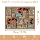Dog Bowls, Feeders & Waterers: Waterproof Pet Floor Mat Carpet For Dog Cage Feeding Area Anti Slip Washable - Dog-Brown