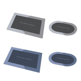Bath Mats & Rugs: 50x80CM Super Absorbent Floor Mat Soft Quick-Drying Non-Slip Diatom Mud Bath - Grey-Retangle