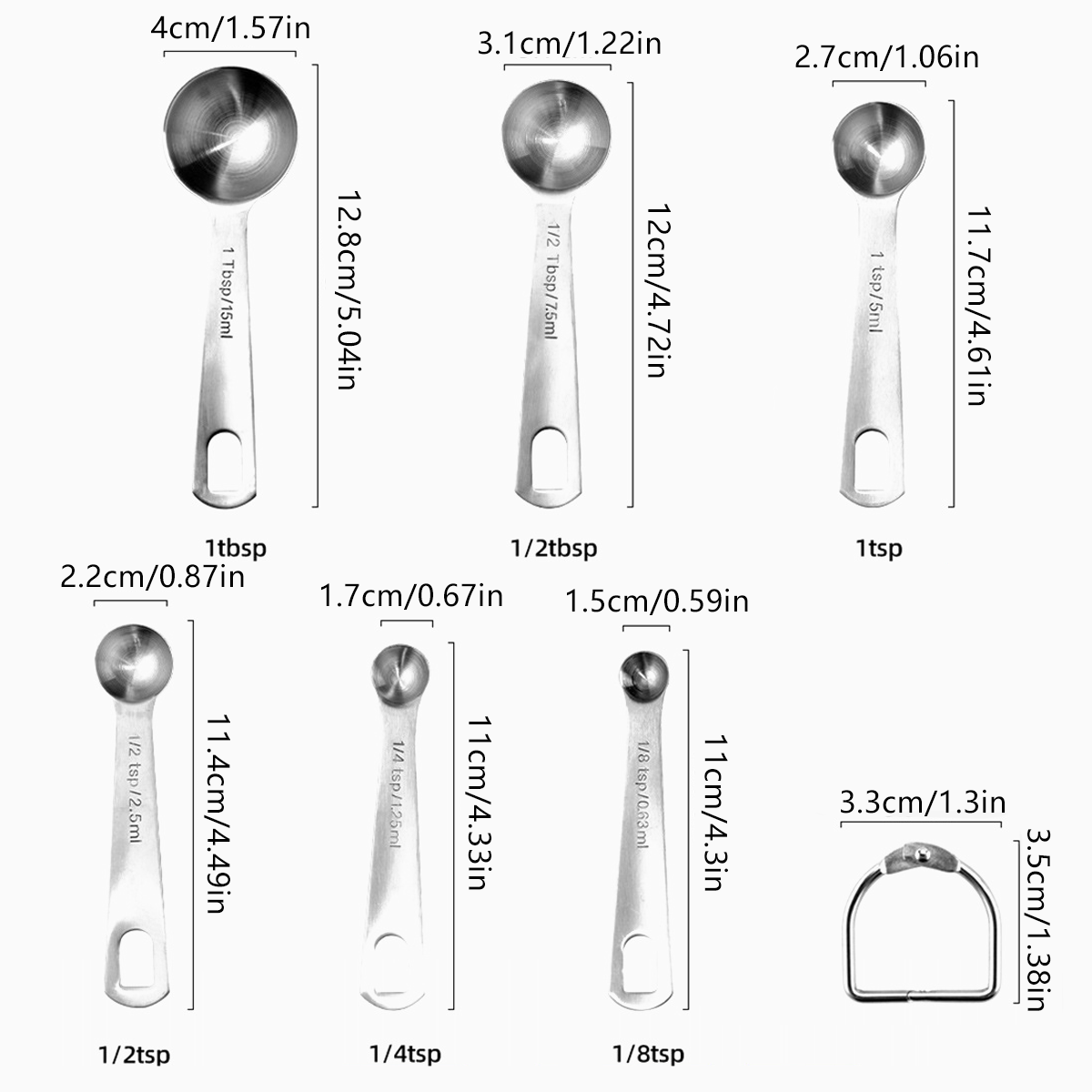 Kitchen Utensils: 6PCS Measuring Cups Spoons 304 Stainless Steel Baking Tools With Scale Set