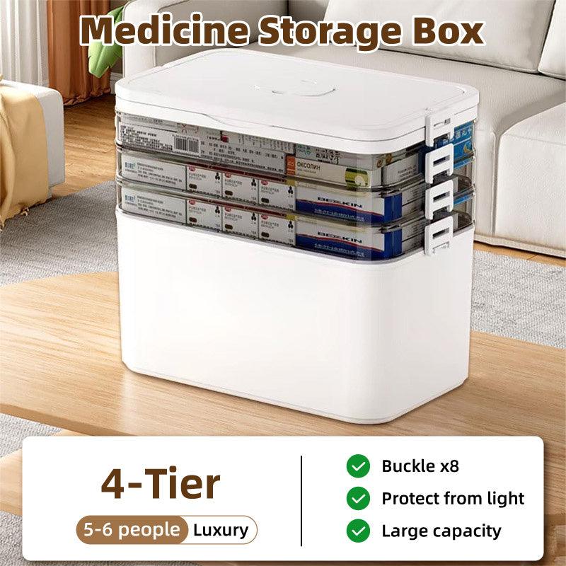 Wellness Accessories: 4 Layer Medicine Box Portable Medical Storage Family First Aid Emergency Box