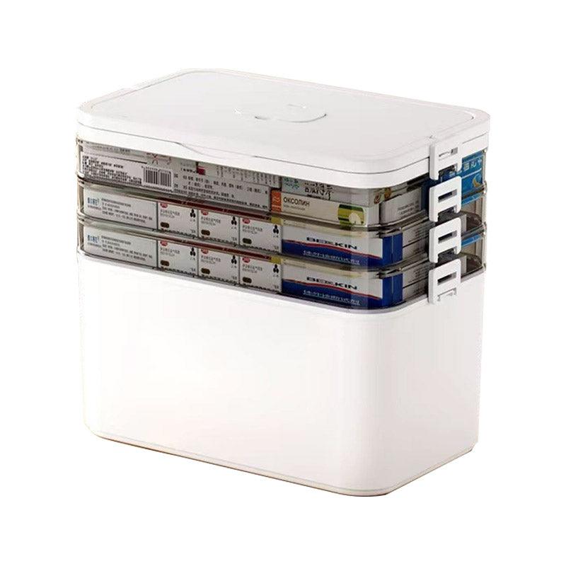 Wellness Accessories: 4 Layer Medicine Box Portable Medical Storage Family First Aid Emergency Box