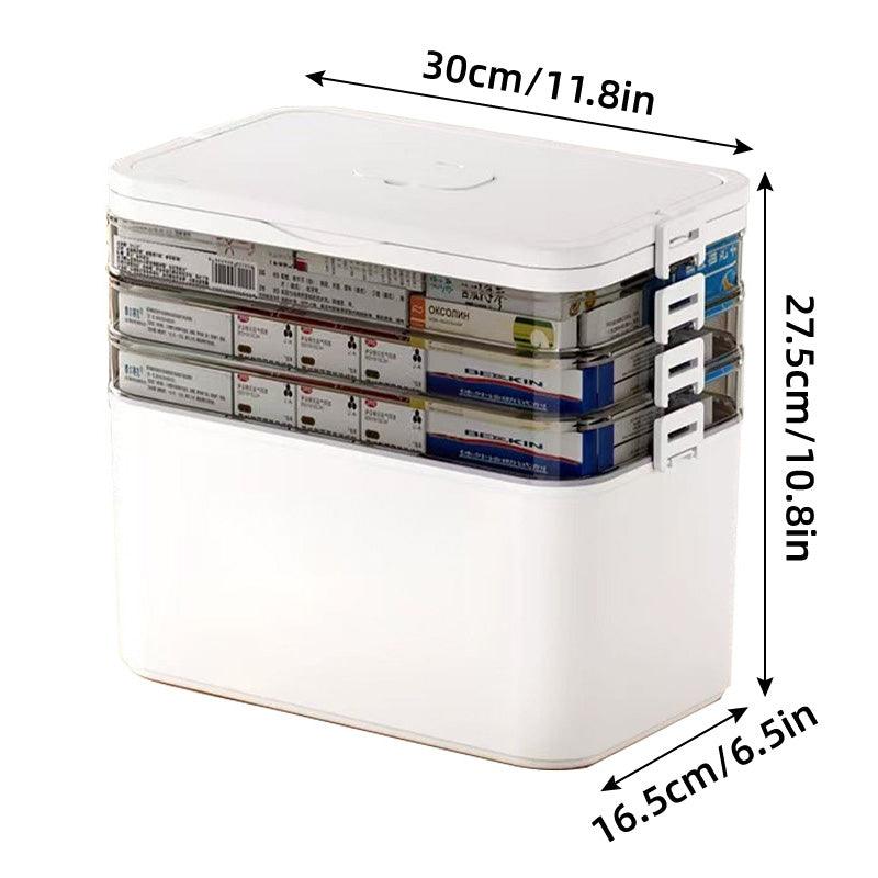 Wellness Accessories: 4 Layer Medicine Box Portable Medical Storage Family First Aid Emergency Box