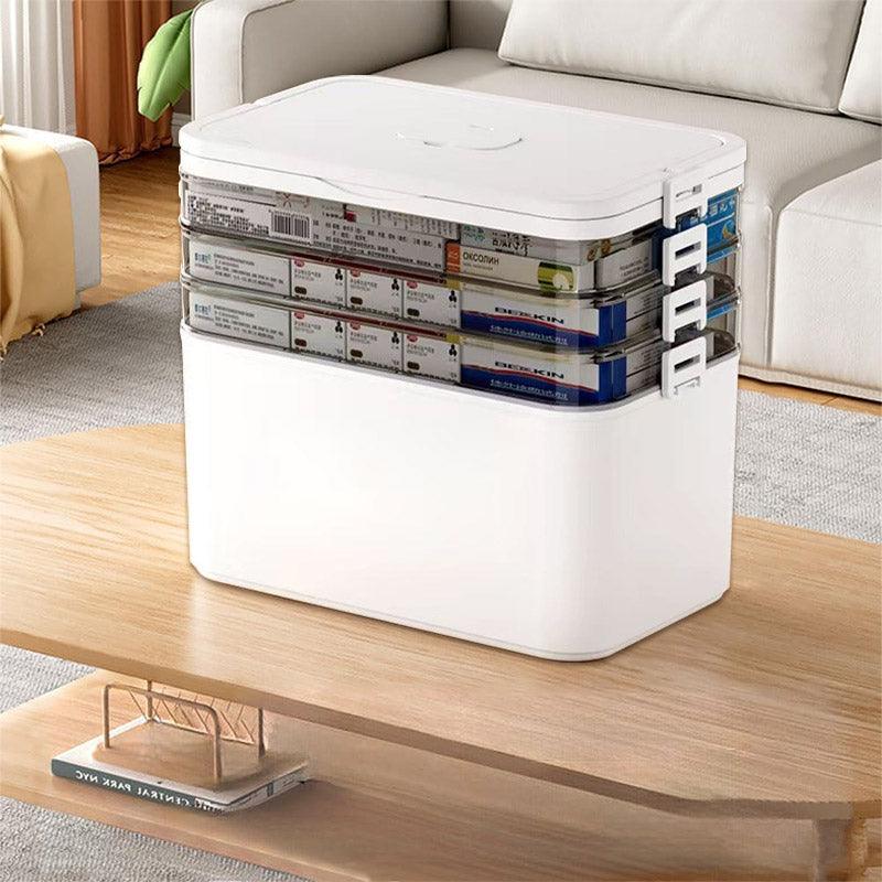 Wellness Accessories: 4 Layer Medicine Box Portable Medical Storage Family First Aid Emergency Box