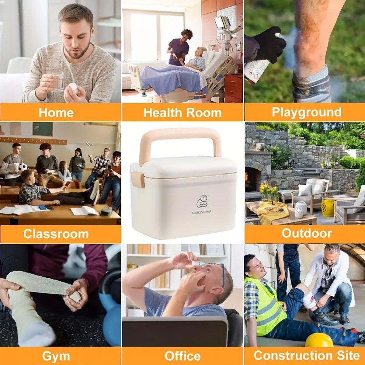 Wellness Accessories: Medicine Cabinet Household Organizer Storage Emergency First Aid Kit Organizer