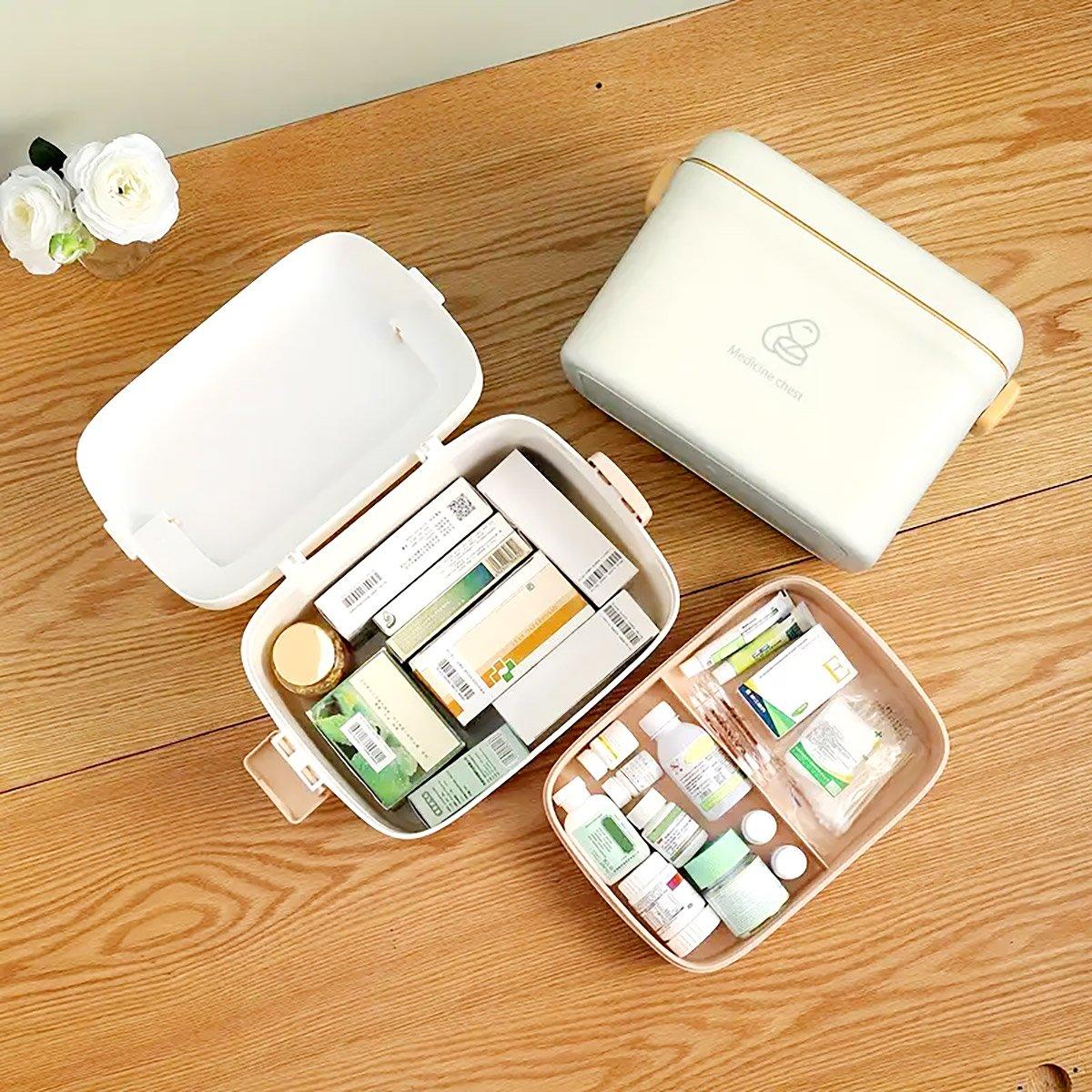 Wellness Accessories: Medicine Cabinet Household Organizer Storage Emergency First Aid Kit Organizer