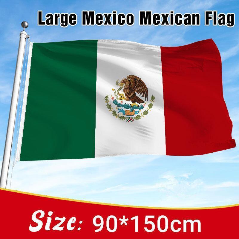 Outdoor Decorations & Lights: Large Mexico Mexican Flag Heavy Duty Outdoor Mx 90X150Cm - 3X5Ft