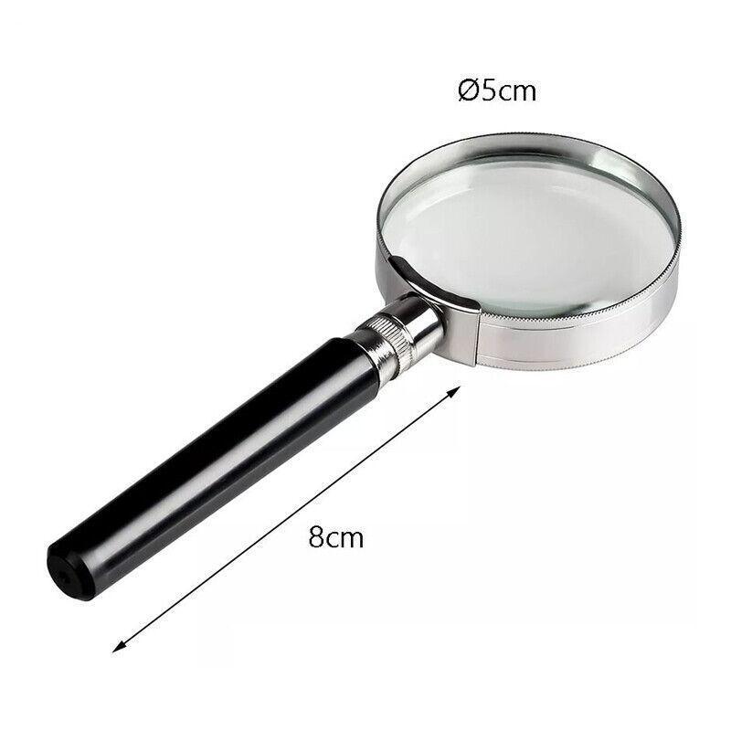 Measuring Tools & Sensors: Magnifying Glass 10X Handheld Metal Frame 50mm Loupe