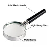 Measuring Tools & Sensors: Magnifying Glass 10X Handheld Metal Frame 50mm Loupe