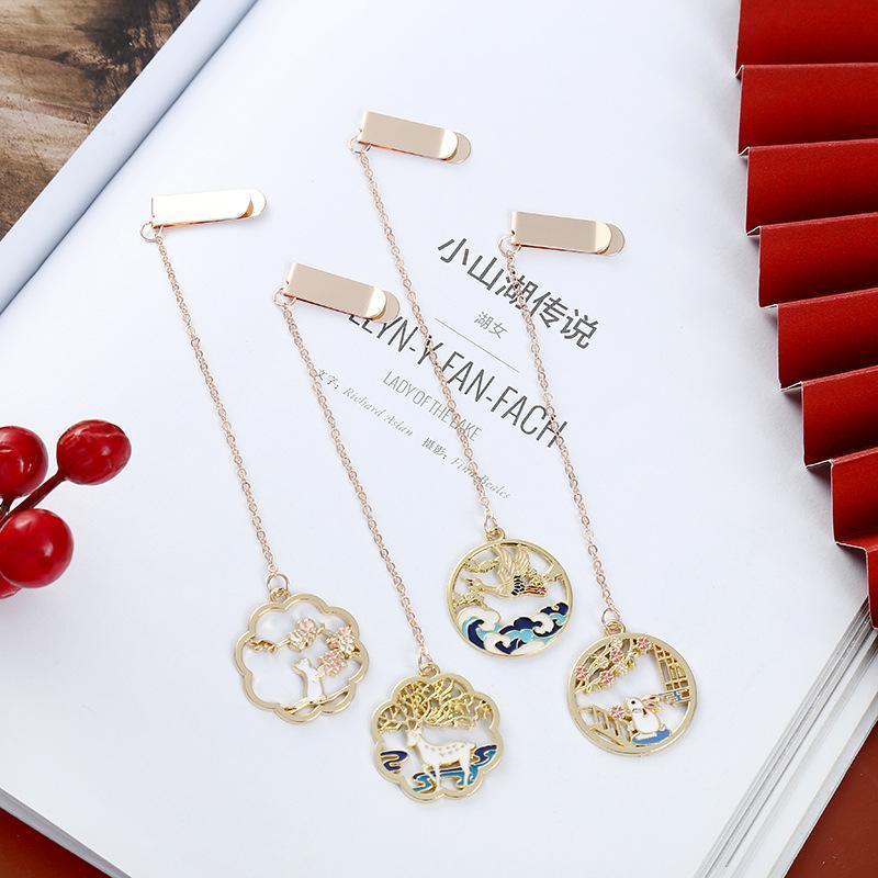 Office Supplies: Metal Rabbit Bookmark Tassel Book Pendant Retro Clip School Office Supplies Gift - Cat