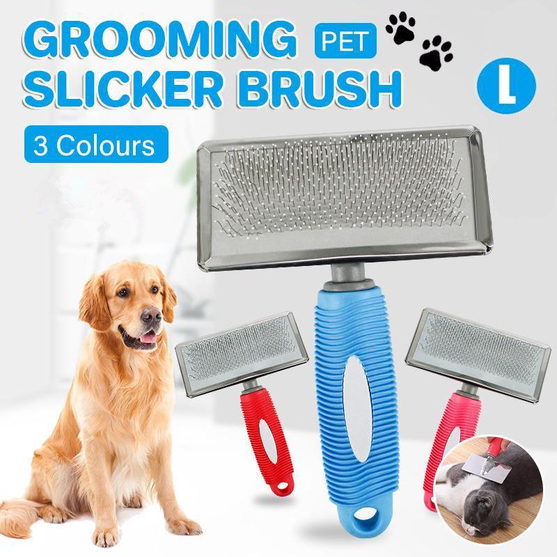 Pet Grooming Supplies: L Size Hair Shedding Grooming Trimmer Comb Brush Slicker Undercoat Rake Pet Dog Cat - Blue