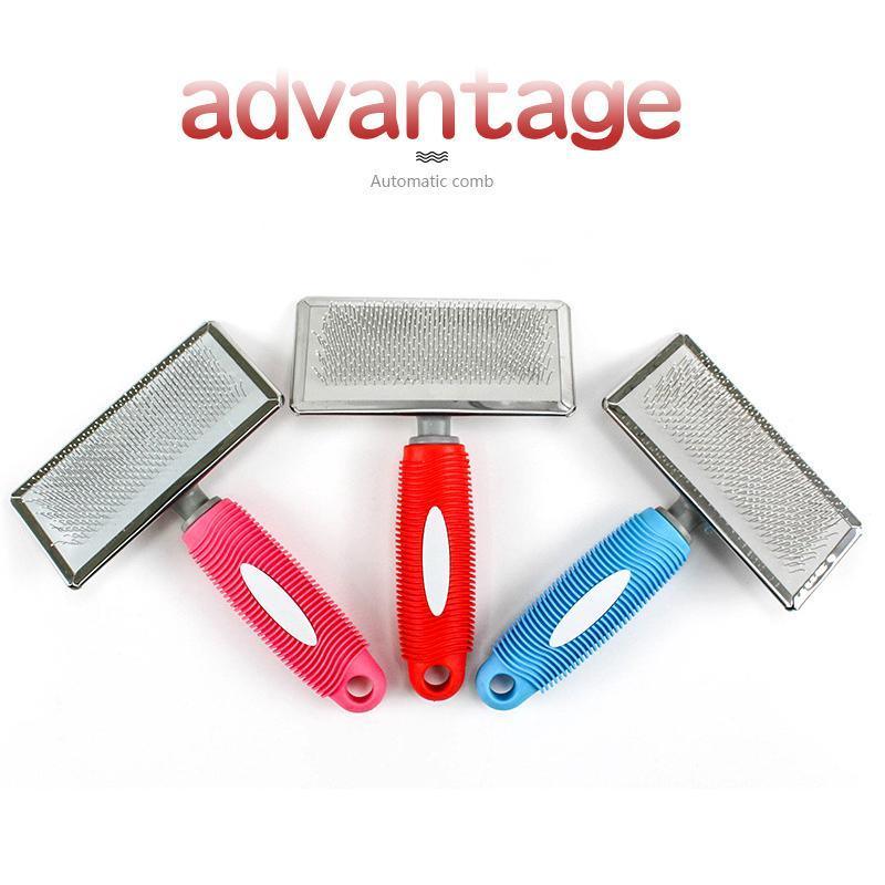 Pet Grooming Supplies: L Size Hair Shedding Grooming Trimmer Comb Brush Slicker Undercoat Rake Pet Dog Cat - Blue