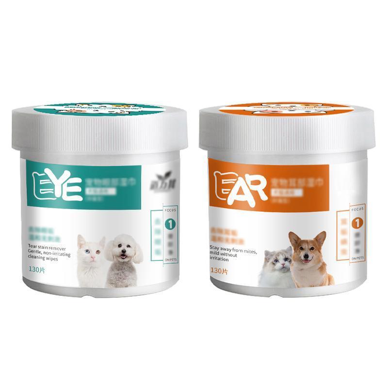 Pet Grooming Supplies: 130pcs Wipes Wet Pet Eye/Ear Dog Cat Tear Stain Remover Cleaning Paper Wipes - Eye Wipes