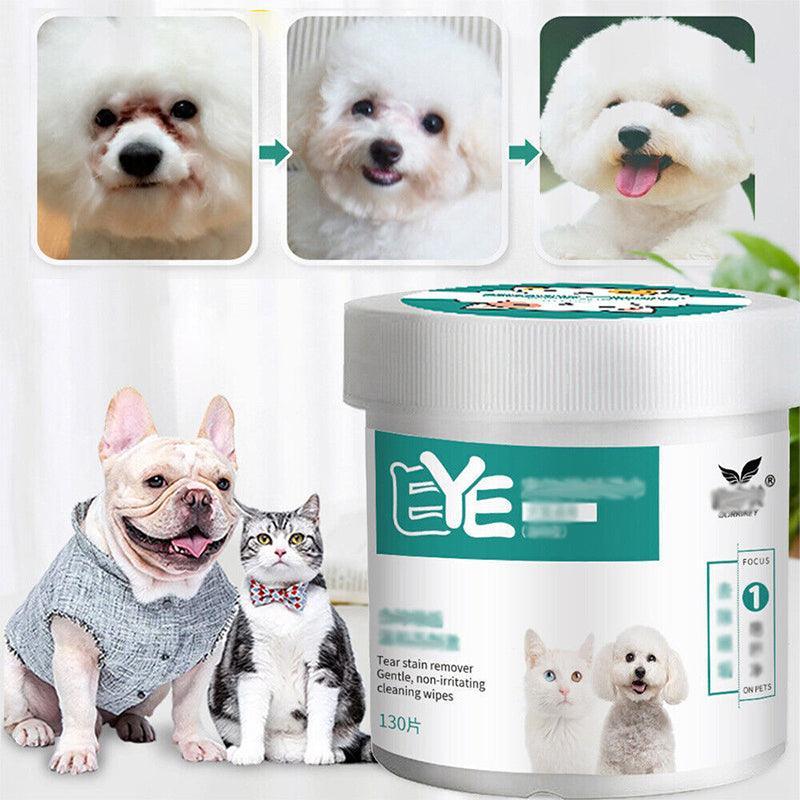Pet Grooming Supplies: 130pcs Wipes Wet Pet Eye/Ear Dog Cat Tear Stain Remover Cleaning Paper Wipes - Eye Wipes