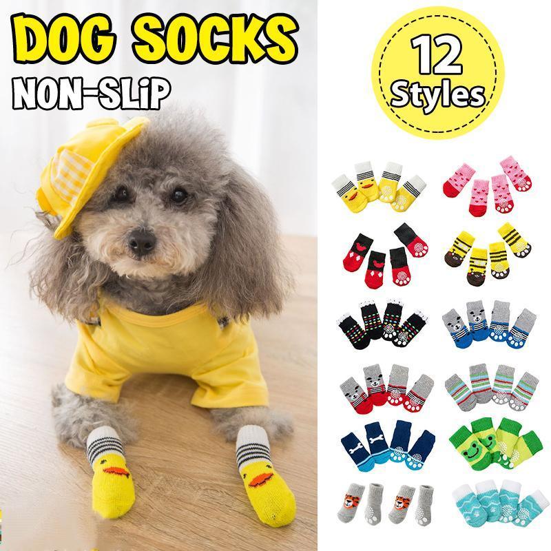 Dog Apparel: Dog Socks Non-Slip Grip Slip Anti-Slip - Puppy Cat Pet Shoes Slippers M Size - Yellow Kumamoto