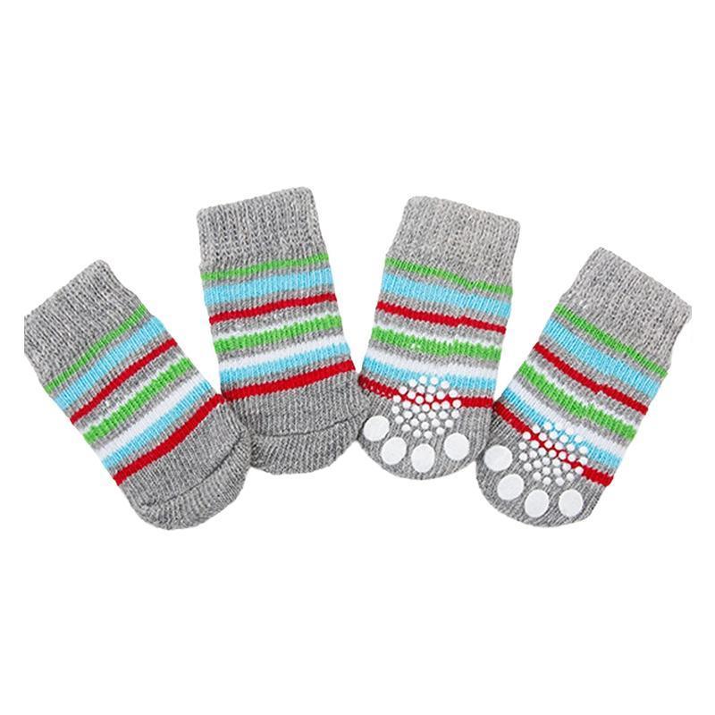 Dog Apparel: Dog Socks Non-Slip Grip Slip Anti-Slip - Puppy Cat Pet Shoes Slippers M Size - Red bear