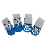Dog Apparel: Dog Socks Non-Slip Grip Slip Anti-Slip - Puppy Cat Pet Shoes Slippers M Size - Grey stripes