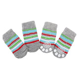 Dog Apparel: Dog Socks Non-Slip Grip Slip Anti-Slip - Puppy Cat Pet Shoes Slippers M Size - Grey stripes