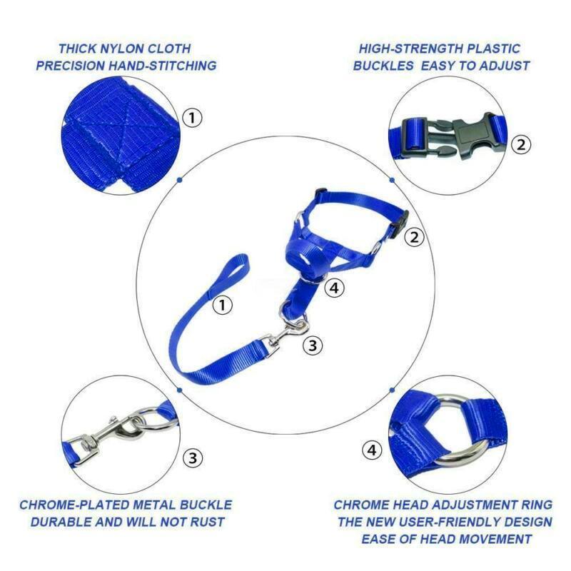 Dog Muzzles: Pink Dog Training Head Collar Halter Stop Pulling Training Tool Harness Strap Leader - S