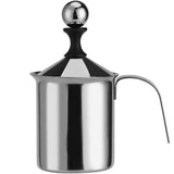 Coffee Machines & Accessories: 400ml Stainless Steel Manual Milk Frother Double Mesh Strainer Frothing Pitcher