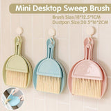 Outdoor Lights: Mini Desktop Sweep Cleaning Brush Keyboard Brush Small Broom Dustpan Set - Pink