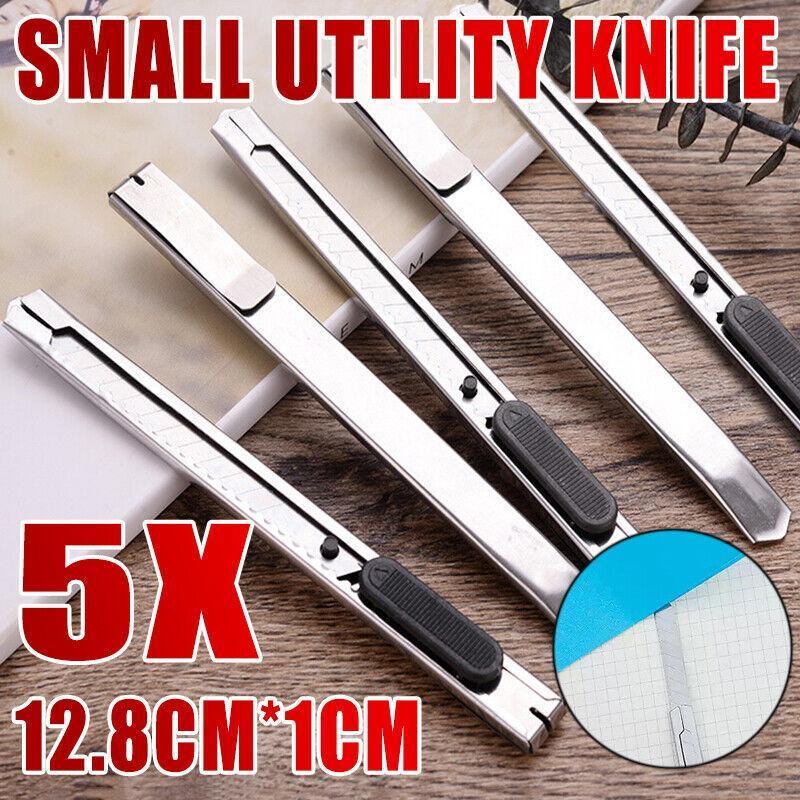 Arts & Crafts: 5PCS Snap-Off Daily Utility Knife Lock Back Box Cutters Retractable Knifes