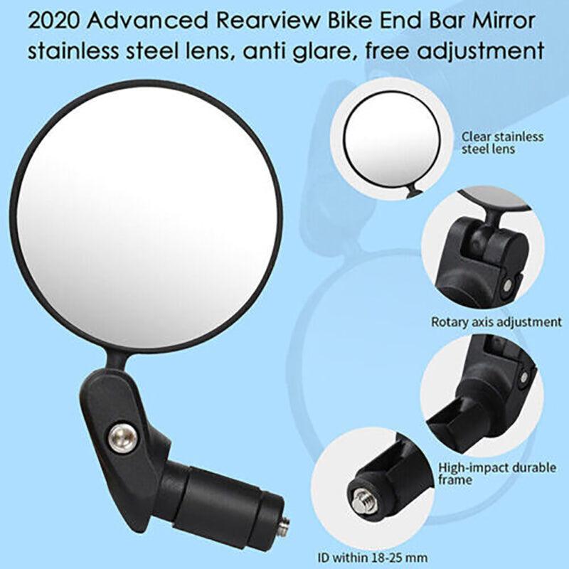 Bicycle Parts: Adjustable Bicycle Rearview Mirror Convex Lens for MTB and Road Bikes