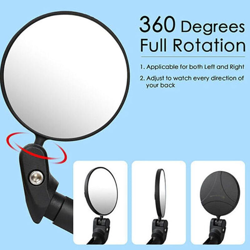 Bicycle Parts: Adjustable Bicycle Rearview Mirror Convex Lens for MTB and Road Bikes