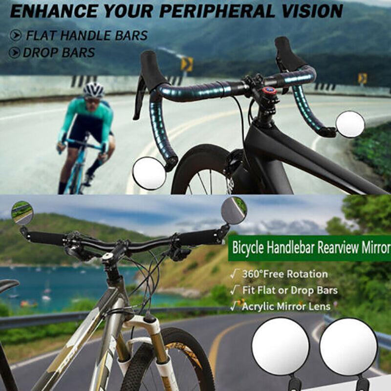 Bicycle Parts: Adjustable Bicycle Rearview Mirror Convex Lens for MTB and Road Bikes