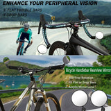 Adjustable Bicycle Rearview Mirror Convex Lens for MTB and Road Bikes