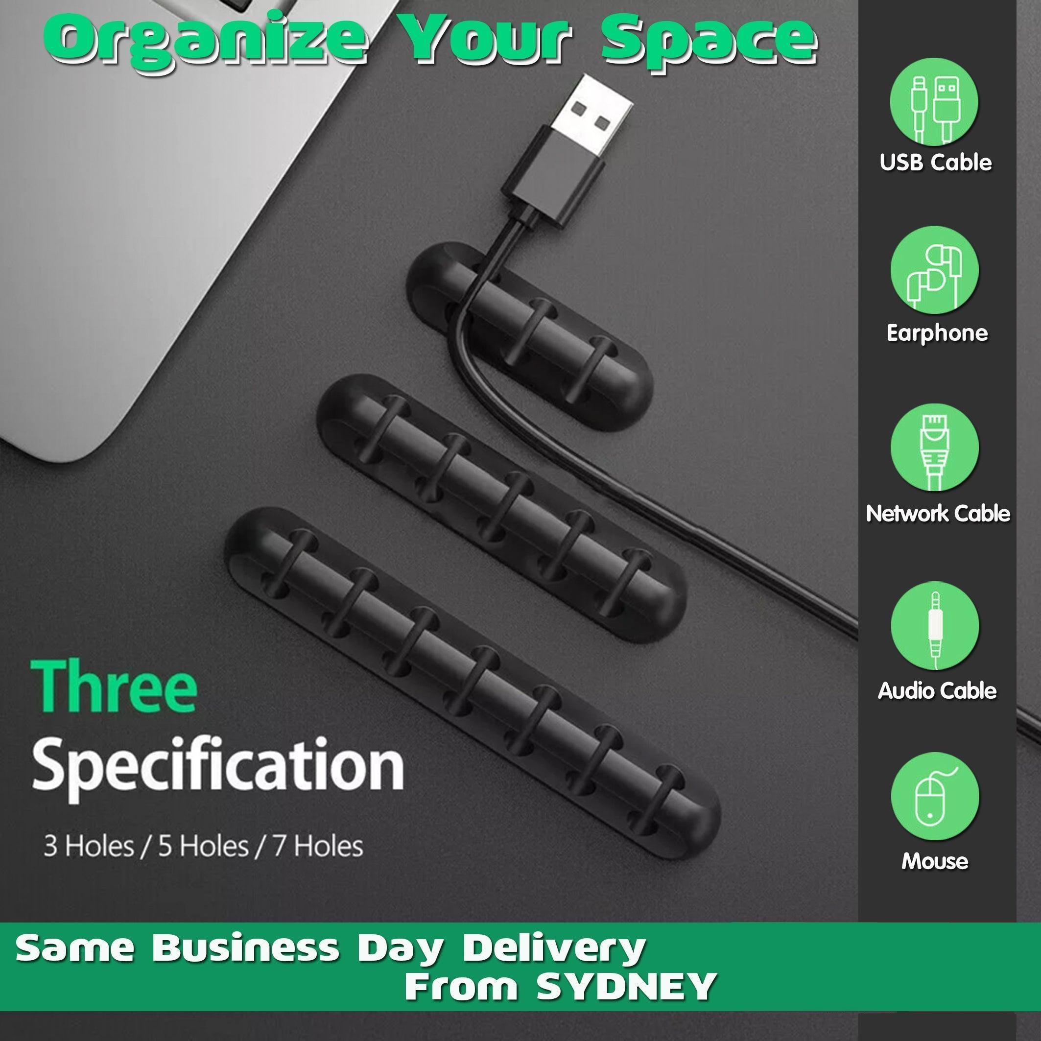 Cable Management: Value Pack Usb Charge Cable Holder Desk Cable Clips Organizer Cord Management - 5 Clips