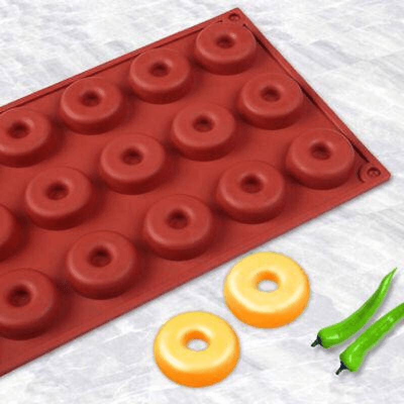 Bakeware & Accessories: 18 Cavity Mini Donut Doughnut Chocolate Pan Tray Silicone Mold Baking Cake Mould