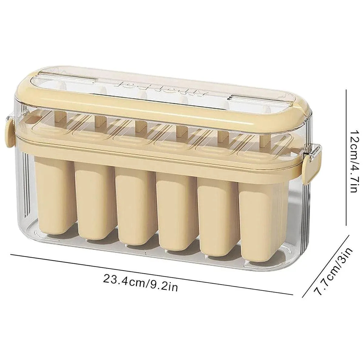 Beige 6-Cavity Ice Pop Mould with Carry Case - 1 Piece