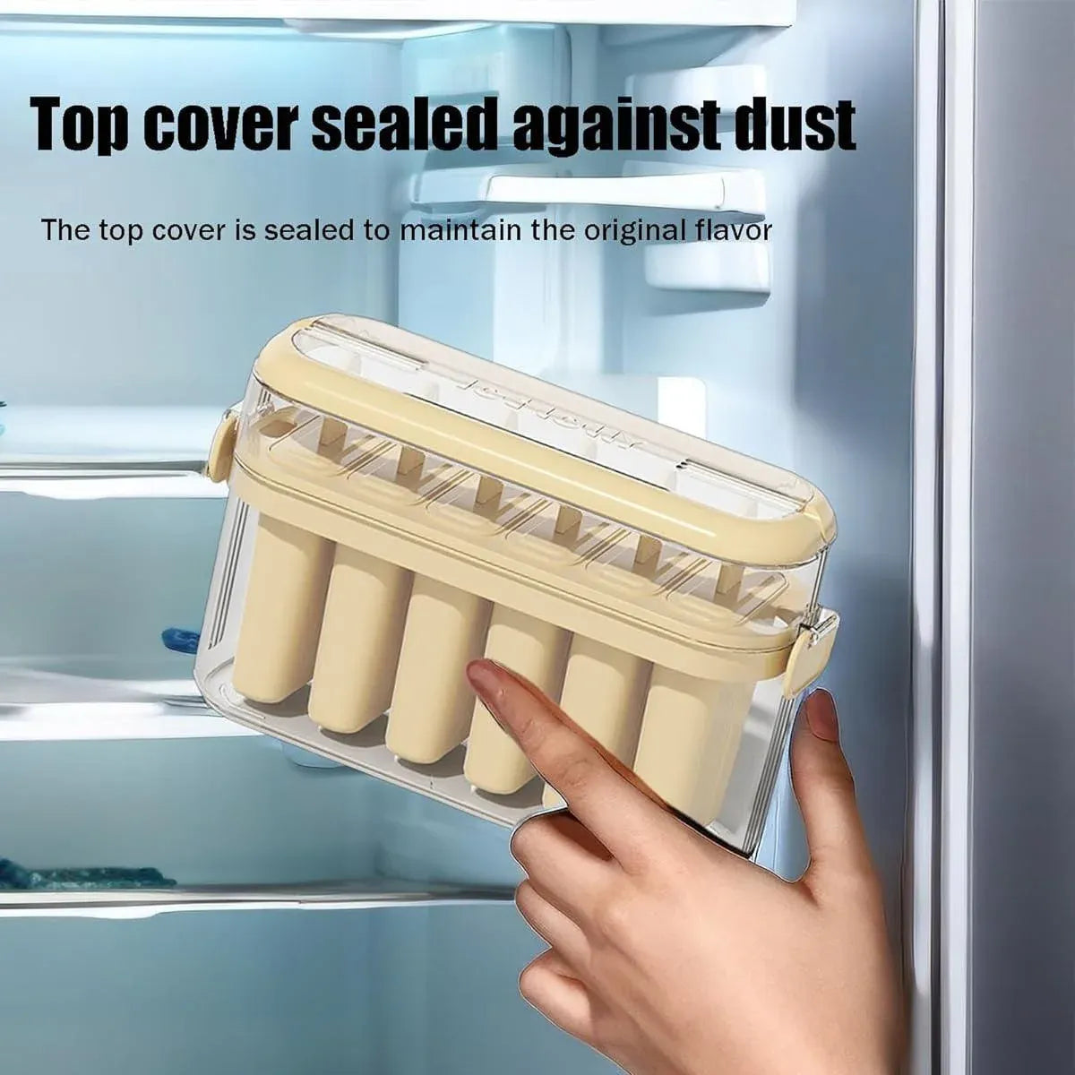 Beige 6-Cavity Ice Pop Mould with Carry Case - 1 Piece