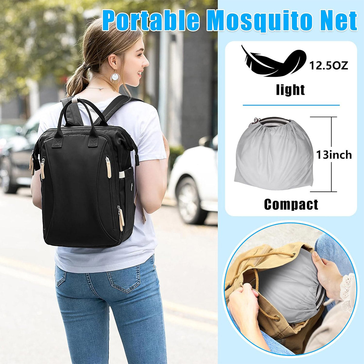 Protective Equipment: Portable Foldable Mosquito Net Pop-Up Travel Tent for Indoor Outdoor Use