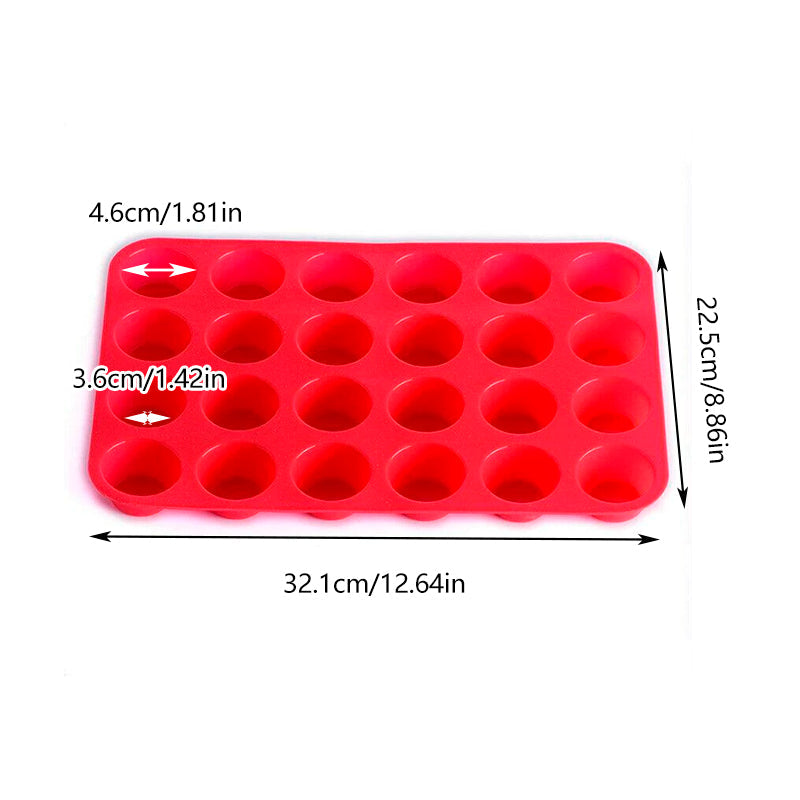 Kitchen Utensils: 24 Cavity Pan Tray Silicone Mini Cupcake Cookie Baking Mold Au - Yellow