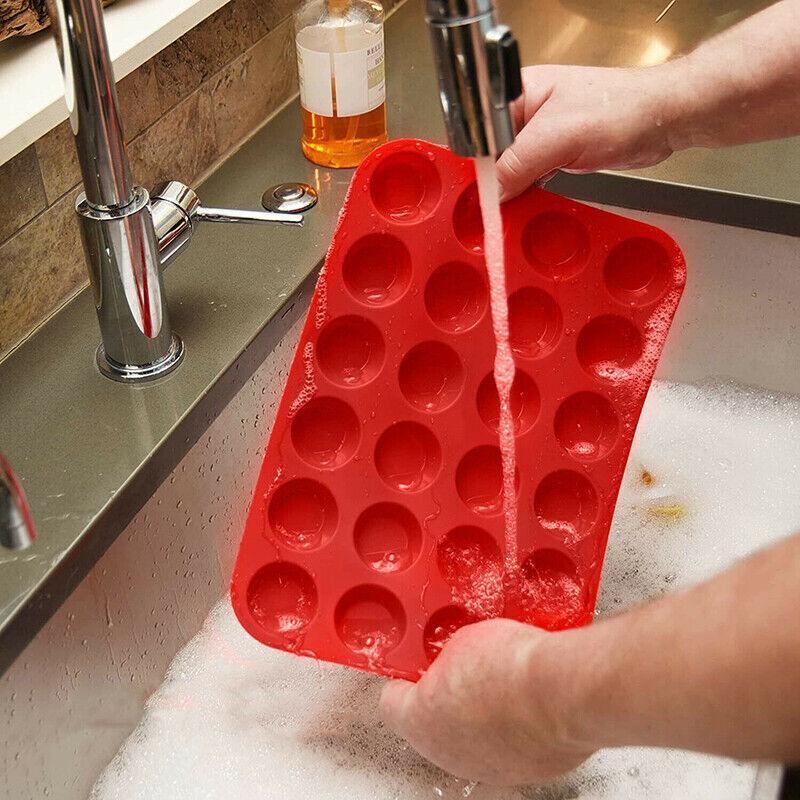 Kitchen Utensils: 24 Cavity Pan Tray Silicone Mini Cupcake Cookie Baking Mold Au - Yellow