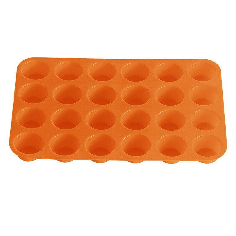 Kitchen Utensils: 24 Cavity Pan Tray Silicone Mini Cupcake Cookie Baking Mold Au - Yellow