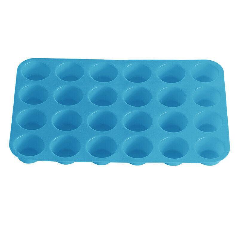 Kitchen Utensils: 24 Cavity Pan Tray Silicone Mini Cupcake Cookie Baking Mold Au - Yellow