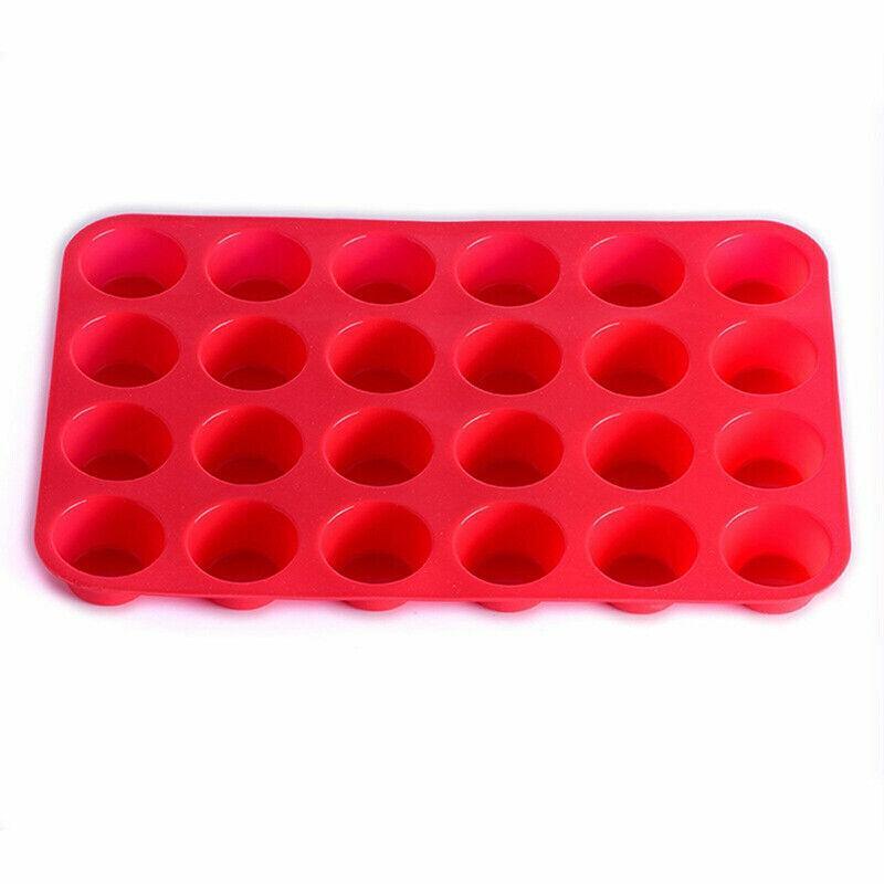 Kitchen Utensils: 24 Cavity Pan Tray Silicone Mini Cupcake Cookie Baking Mold Au - Yellow
