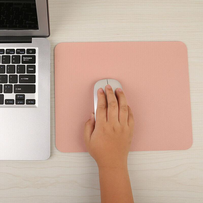 Mouse & Accessories: Leather Mouse Pad 30x25.5cm Waterproof Gaming Desk Mat Anti Slip Rubber Mousepad - Pink