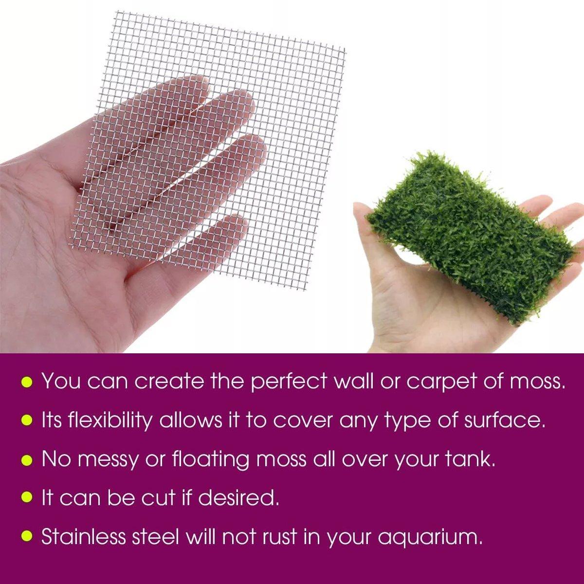 Aquarium Decor: 10pcs Stainless Steel Wire Mesh for Water Plants Fish Tank Aquarium Decoration - 8x8cm