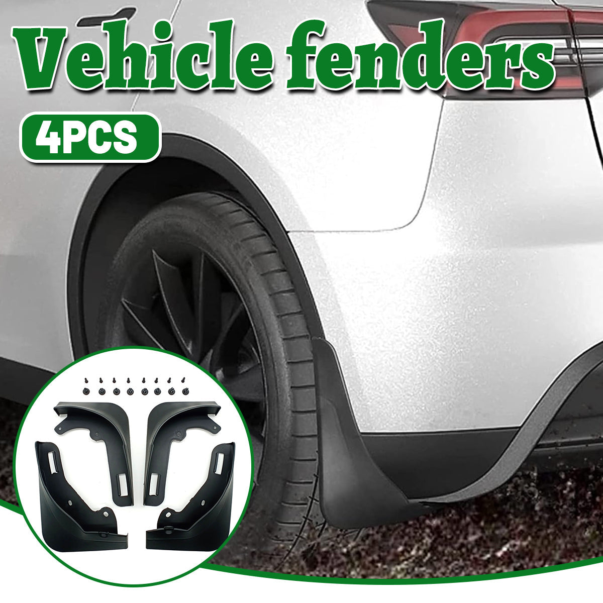 Automotive Parts: 4PCS Universal Soft Rubber Fender Flares Wheel Arch Guard No Drill Car Accessories