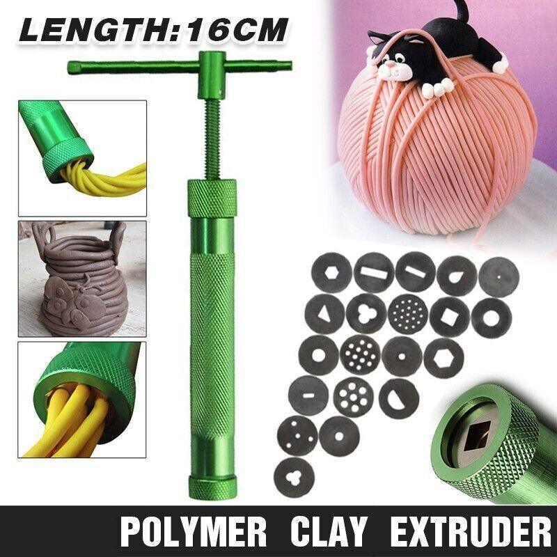 Arts & Crafts: Polymer Clay Gun Extruder Sculpey Sculpting Tool with 20 Discs Cake Tool Craft