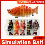 Fishing Tackle: 5PCS Faux Lure Set Fish Hard Fake Bait Fishing Lures Artificial Bait Tackle Gear