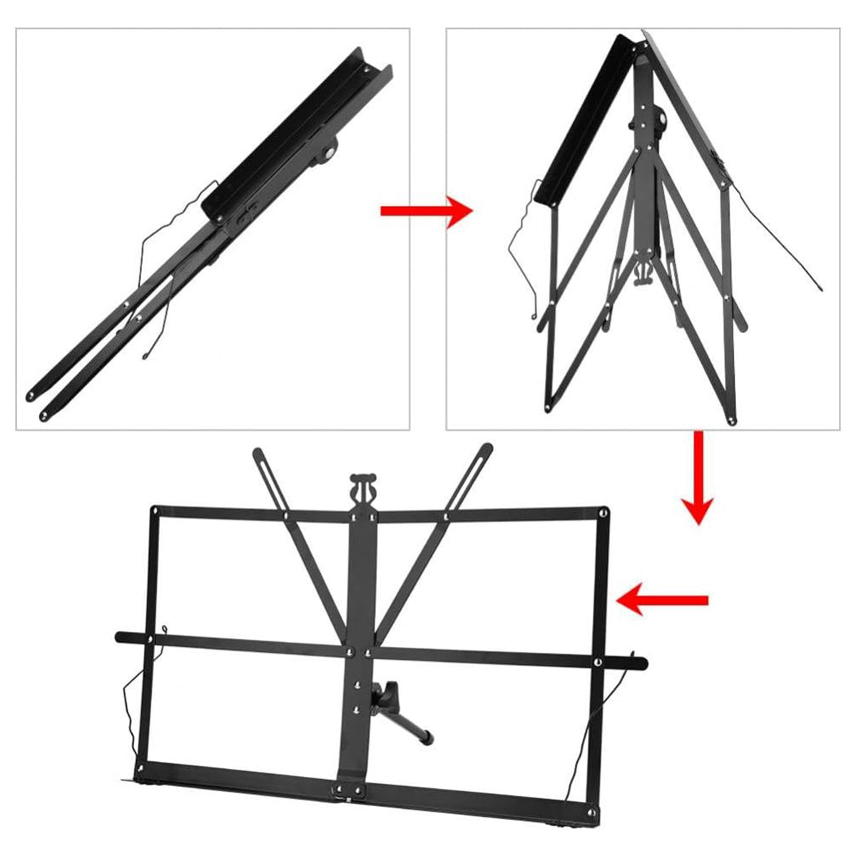 Screens & Stands: Portable Folding Music Stand Iron Desktop Book Holder Reading Sheet Rack Display