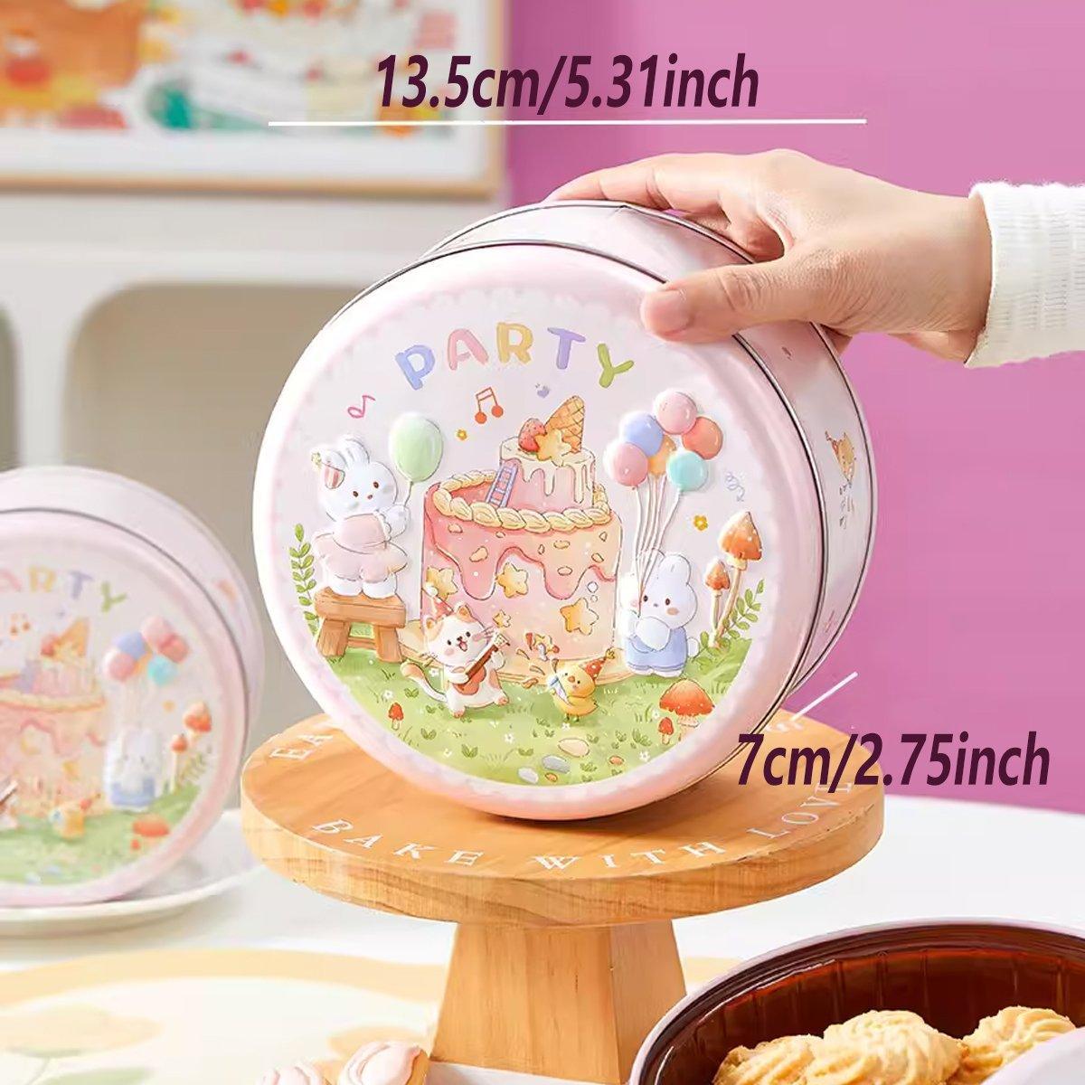 Packaging Tape: 10PCS Cookie Tin Box Metal Biscuit Gift Box Candy Packaging Dragon Year Baking - Carrot Rabbit