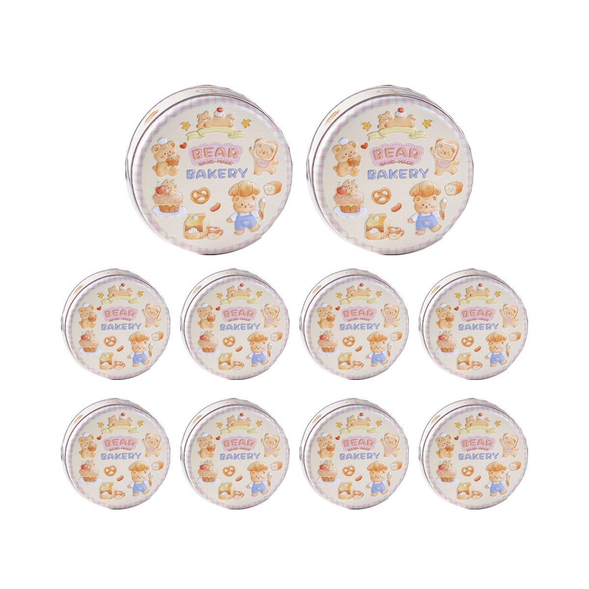 Packaging Tape: 10PCS Cookie Tin Box Metal Biscuit Gift Box Candy Packaging Dragon Year Baking - Carrot Rabbit